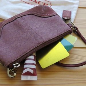 Purple Monogram Coach Wristlet Wallet
